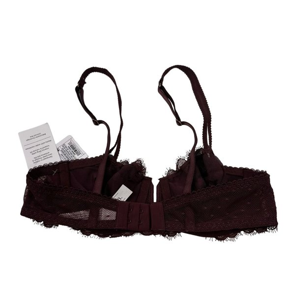 Auden Women's Size 32AA Bra Unlined Balconette Coverage Burgundy New With Tags - Picture 2 of 13